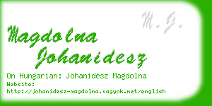 magdolna johanidesz business card